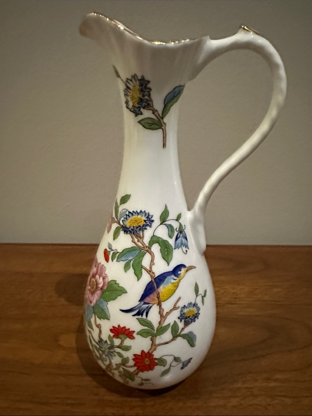 Ansley Bone China - Pembroke. Floral & Bird decorative pitcher